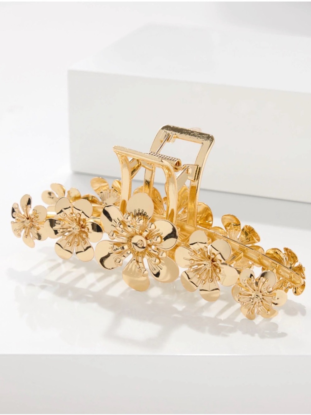 Large Gold Floral Vintage Style Claw Clip Hair Accessory New Durable Festival